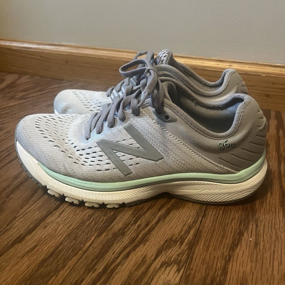 New Balance Light Gray with Mint Accent Women's Running Shoes
